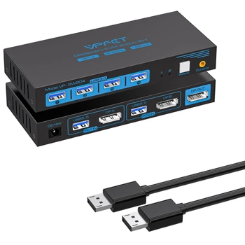 Displayport KVM Switch 1 монитор 2 компьютера с кабелем 8K60Hz