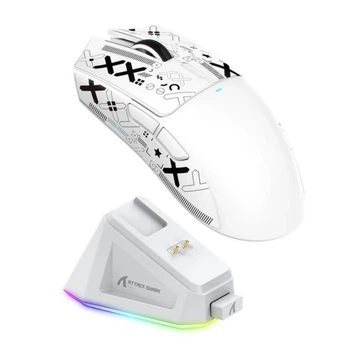 Мышь Attack Shark X11 игровая беспроводная White Белая | (Bluetooth/2.4G/Type-С) С Грипсами