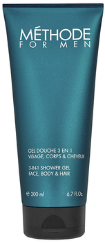 Żel pod prysznic dla mężczyzn Jeanne Piaubert Methode For Men do mycia twarzy ciała i włosów 200 ml (3355991007826)