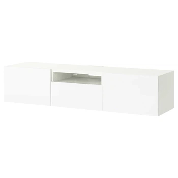 ТВ тумба ІКЕА BESTÅ 180x42x39 см Selsviken білий високий глянець (s39622932)