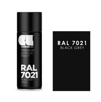 Аэрозольная краска Cosmos Lac RAL 7021 Black Grey (Черно-серый) 400 мл