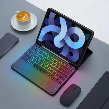 Чохол з клавіатурою з підсвічуванням та мишкою FegishCase Apple iPad Air 4 (10.9") 2020 Ukrainian keyboard, Black