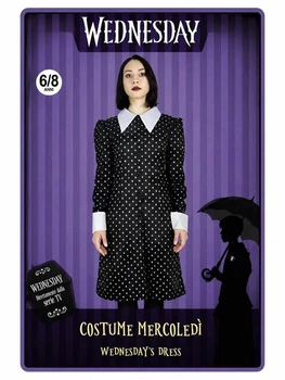 Детский карнавальный костюм MGM Wednesday Addams (Вэнсдей Аддамс) с платьем для девочки 6-8 лет на 140 см