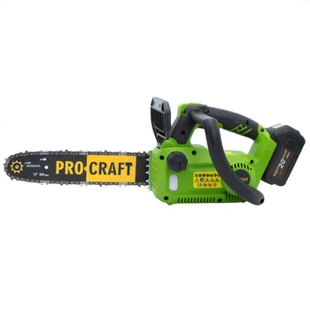 Акумуляторна ланцюгова пила Procraft PKA42Li 20 В, шина 12" (304 мм), безщітковий двигун, автоматичне змащення, без АКБ та ЗП