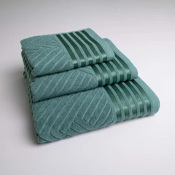 Набор махровых полотенец SOFT 3шт GM Textile 40х70см, 50х90см, 70х140см 500г/м2 (Бирюзовый)
