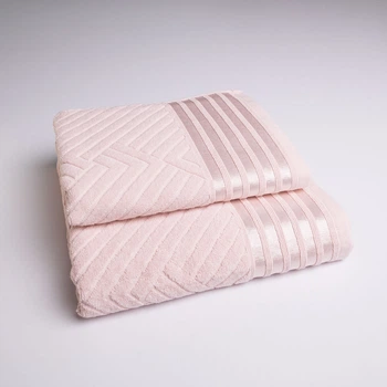 Комплект махровых полотенец SOFT 2шт GM Textile 50х90см, 70х140см 500г/м2 (Розовый)