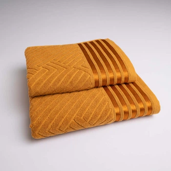 Комплект махрових рушників SOFT 2шт GM Textile 50х90см, 70х140см 500г/м2 (Гірчичний)