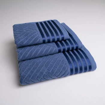 Набор махровых полотенец SOFT 3шт GM Textile 40х70см, 50х90см, 70х140см 500г/м2 (Синий)