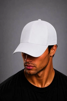 Мужская кепка на резинке - Однотонная (one-size) Белый