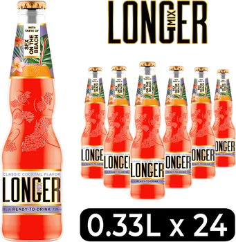 Упаковка слабоалкогольного напою LONGmixER Sex on the beach 7% 0.33 л х 24 шт (4820268610782)