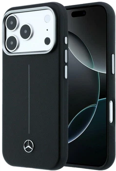 Чохол для смартфона Mercedes-Benz Leather Semi Wrap Iconic Line MagSafe для Apple iPhone 17 Pro Black (3666339617707)