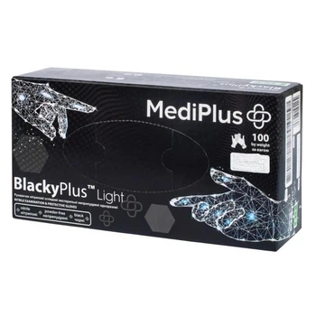 Перчатки нитриловые чёрные "MediPlus" (M)