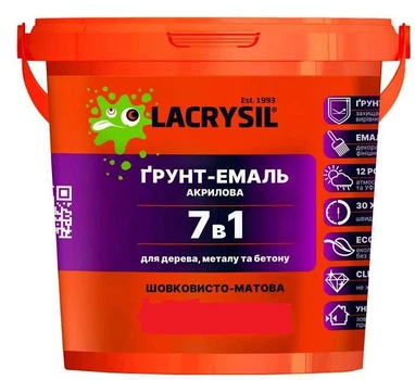 Ґрунт-емаль для дерева, металу та бетону Lacrysil RAL 8017 коричнево-шоколадний 2.5 кг