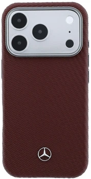 Чохол для смартфона Mercedes-Benz Leather Semi Wrap Wood Effect MagSafe для Apple iPhone 17 Pro Dark Red (3666339618254)