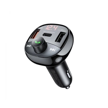Автомобільний зарядний пристрій + FM ресивер Remax Lodi Series 2xUSB + Type-C 54.5W Black (RCC331) ( 26534 )