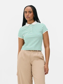 Поло Primark білий-зелений HKAFN840 2XS