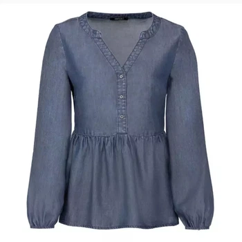 Блузка из лиоцелла для женщины Esmara Lyocel (TENCEL™) 342751 36(S) темно-синий