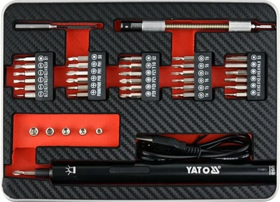 Акумуляторна викрутка 3,6 В з бітами 39 шт. YATO YT-27930