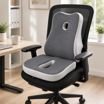 Комплект из 2 ортопедических подушек IDEIA для спины и сиденья Memory Foam серый (8-36712)