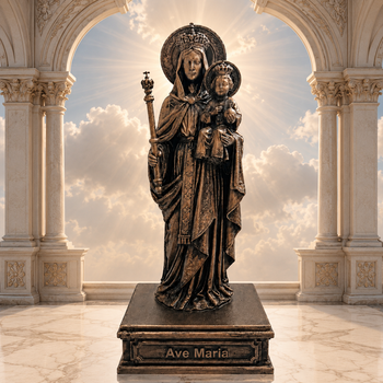 Статуэтка Ave Maria бронзовая религиозная — коллекционная скульптура Девы Марии, 24 см