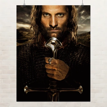 Постер Властелин колец, Арагорн с мечём, Lord Of The Rings, культовое кино, A3 39×30 см (id2690)