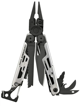 Мультитул Leatherman Signal Black Silver з кресалом, свистком, точилом для походів