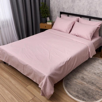 Комплект постельного белья Moon&Star Satin Stripe Blush Satin двуспальный 175х210 наволочки 2х50х70 (MS-820017051)