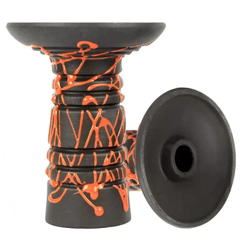 Чаша кальянная Gusto Bowls Alien Black Glaze Orange 9см оранжевая фаннел из черной глины на уплотнителе