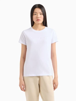 Футболка хлопковая длинная женская Armani Exchange 917216281 XS Белая (1159909134)