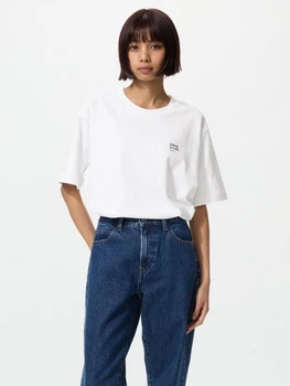 Футболка хлопковая оверсайз длинная женская Uniqlo 251753516 M Белая (1159865373)