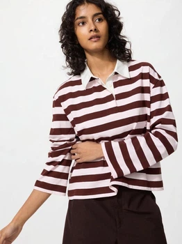 Поло женское Uniqlo 816037658 S Коричневый/Розовый (1159863067)