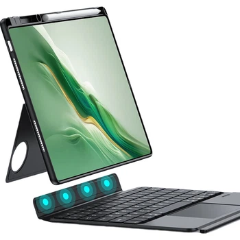 Чохол-клавіатура Zhisihui Bluetooth для Honor Magic Pad 2, 12,3 дюйма, вбудований магнітний знімний корпус-підтримка, ультратонка клавіатура Smart Touch з підсвічуванням, чорний