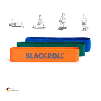 Еспандери для фітнесу BLACKROLL® LOOP BAND SET 3 шт текстильні стрічки опору для сідниць, ніг та реабілітації