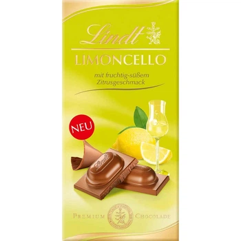 Молочный шоколад Lindt Limoncello с начинкой из лимонного ликера, 100г