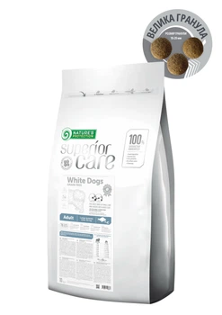 Сухой корм Nature's Protection Superior Care White Dogs Grain Free White Fish Adult Large Breeds для взрослых собак больших пород с белой рыбой 17 кг