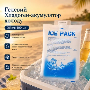 Гелевый хладаген-аккумулятор холода 400 мл (для термосумки)
