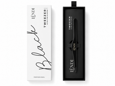 Пинцет для бровей Lendi, Ultra, ультратонкий, скошенный, Black