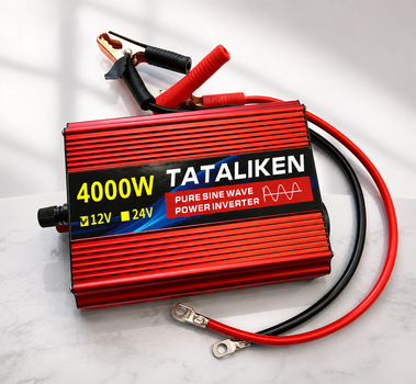 Инвертор с чистой синусоидой 12V → 220V Tataliken 4000W для ноутбука, котла, холодильника и большинства бытовой техники