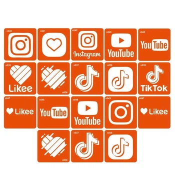 Набор Трафаретов Для Био-тату "социальные Сети" Fresh Tattoo Social-5х5-18 (397398)