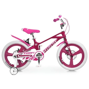Велосипед детский Profi Velocity MB16VCG, магниевая рама, колеса надувные резиновые 16", розовый
