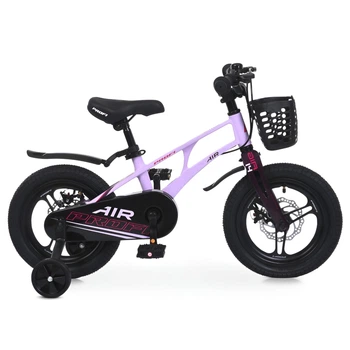 Велосипед детский Profi Air Pro MB 161059, магниевая рама, колеса надувные резиновые 16", корзина, светло-розовый