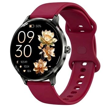 Смарт годинник UWatch Smart Luna Cherry Rubber AMOLED з дзвінками 3 ремінці