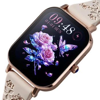 Жіночий смартгодинник UWatch Miami Beige Flower 2 ремінці.