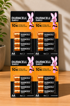 Батарейки Duracell AA 10X Extra Life 1.5V LR6 MN1500 алкалиновые 16 шт