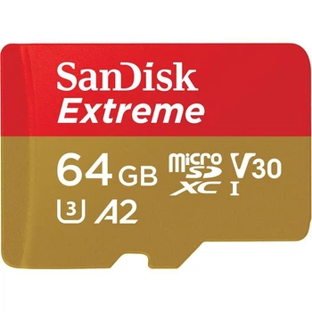 Картка пам'яті MicroSDXC 64 GB C10 UHS-I SanDisk Extreme V30 U3 R170/W80MB/s (SDSQXAH-064G-GN6AA) ( 28722 )