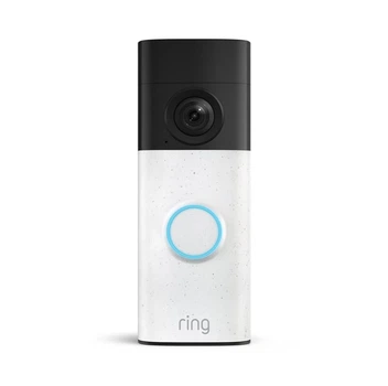 Умный дверной звонок Ring Battery Doorbell Retinal 2K video 6x улучшенное масштабирование двухсторонний разговор и встроенный аккумулятор, модель 2026 года - Speckled White