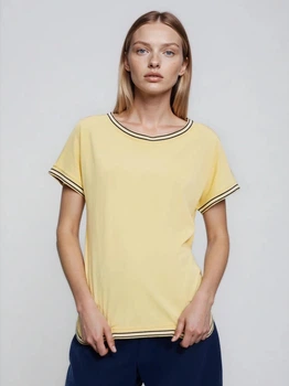 Футболка хлопковая женская Moodo L-TS-4927 36 Светло-желтая (5904152581439)