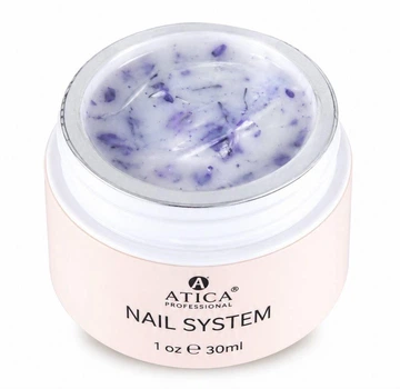ATICA Builder Gel Floral 07 15мл молочний гель з фіолетовими сухоцвітами