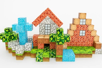 Магнітний конструктор Minecraft Маленький сад Майнкрафт Дитячий конструктор на магнітах 150 шт