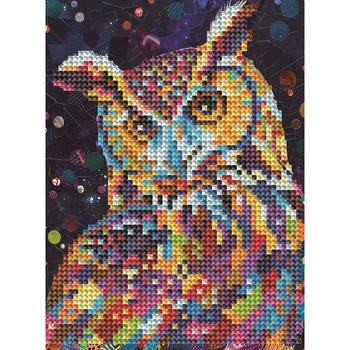 Алмазна мозаїка за номерами Brushme Сова, 17x23 см (DM3005)